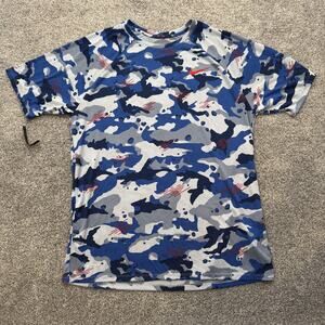 Nike Shirt Mens XL Blue Gray Camo Dri-Fit Standard Fit Athletic Tee 923524-442